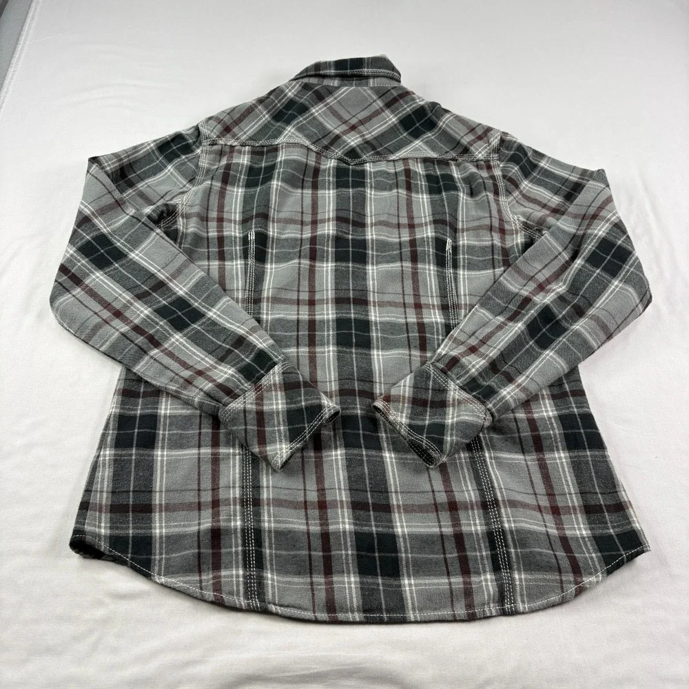 True Religion Western Shirt Mens‎ XL Lot of 2 Plaid Pearl Snap Up Long Sleeve